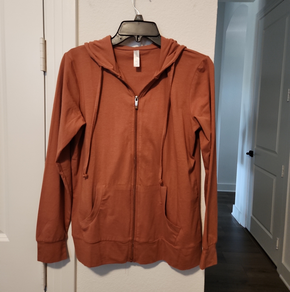 Sofra Burnt Orange Zip Hoodie